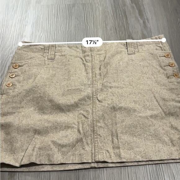 J. Crew Beige Tan Wool Blend Tan Side Zipper Button Pencil Skirt Size 12‎ - Picture 5 of 6